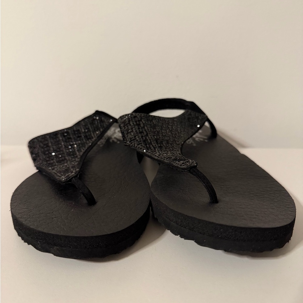Skechers Size 8 Women's Meditation Sweet Rock Black Flip Flops - Picture 5 of 5